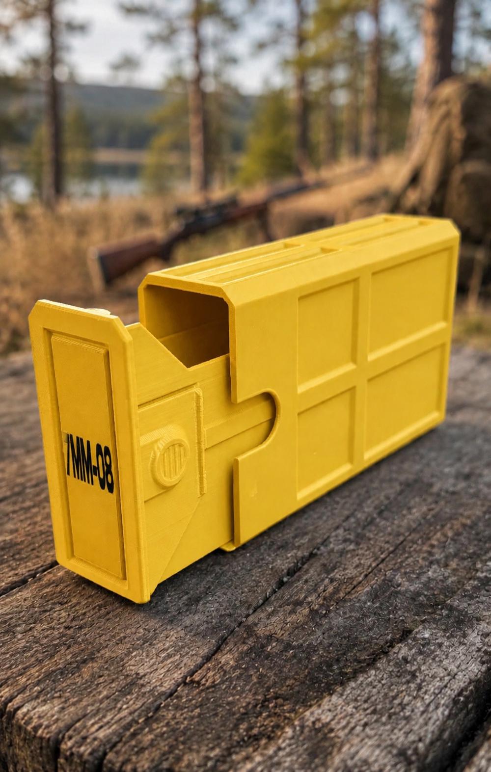 7mm-08 Remington Ammo Box | 20 Round Stackable Storage Case (3D Printed)