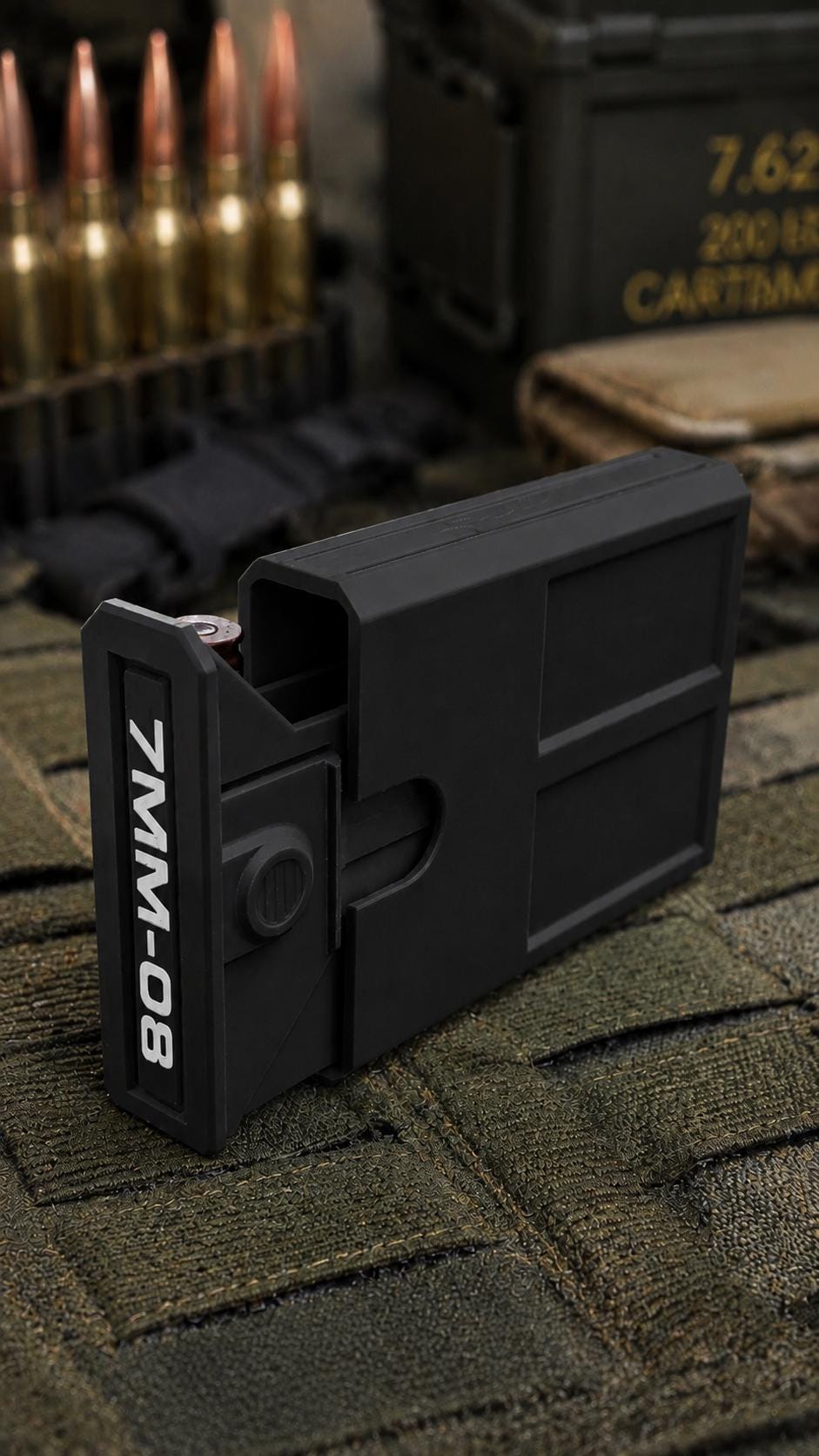 7mm-08 Remington Ammo Box | 8 Round Stackable Storage Case (3D Printed)