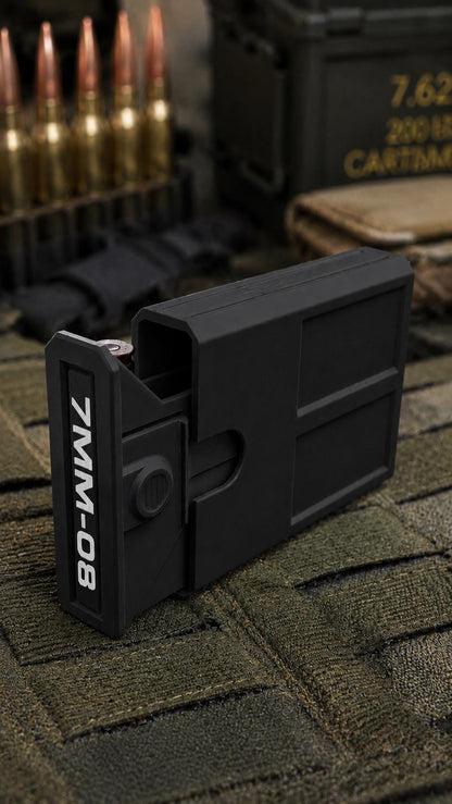 7mm-08 Remington Ammo Box | 8 Round Stackable Storage Case (3D Printed)