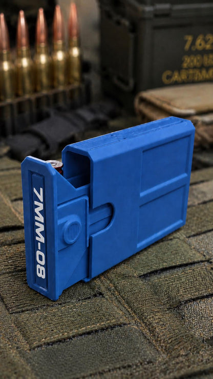 7mm-08 Remington Ammo Box | 8 Round Stackable Storage Case (3D Printed)
