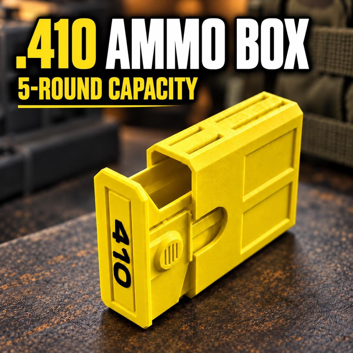410 Shotgun Shell Ammo Box – Compact 5-Round Stackable Storage Case (Made in USA)