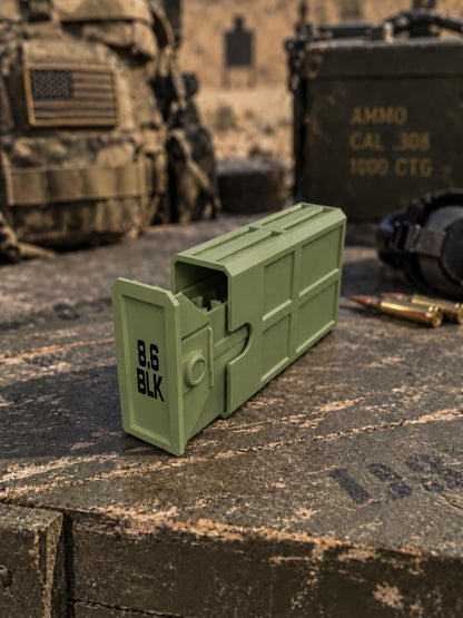 8.6 Blackout Ammo Box – 20 Round Stackable 3D Printed Case (PLA)