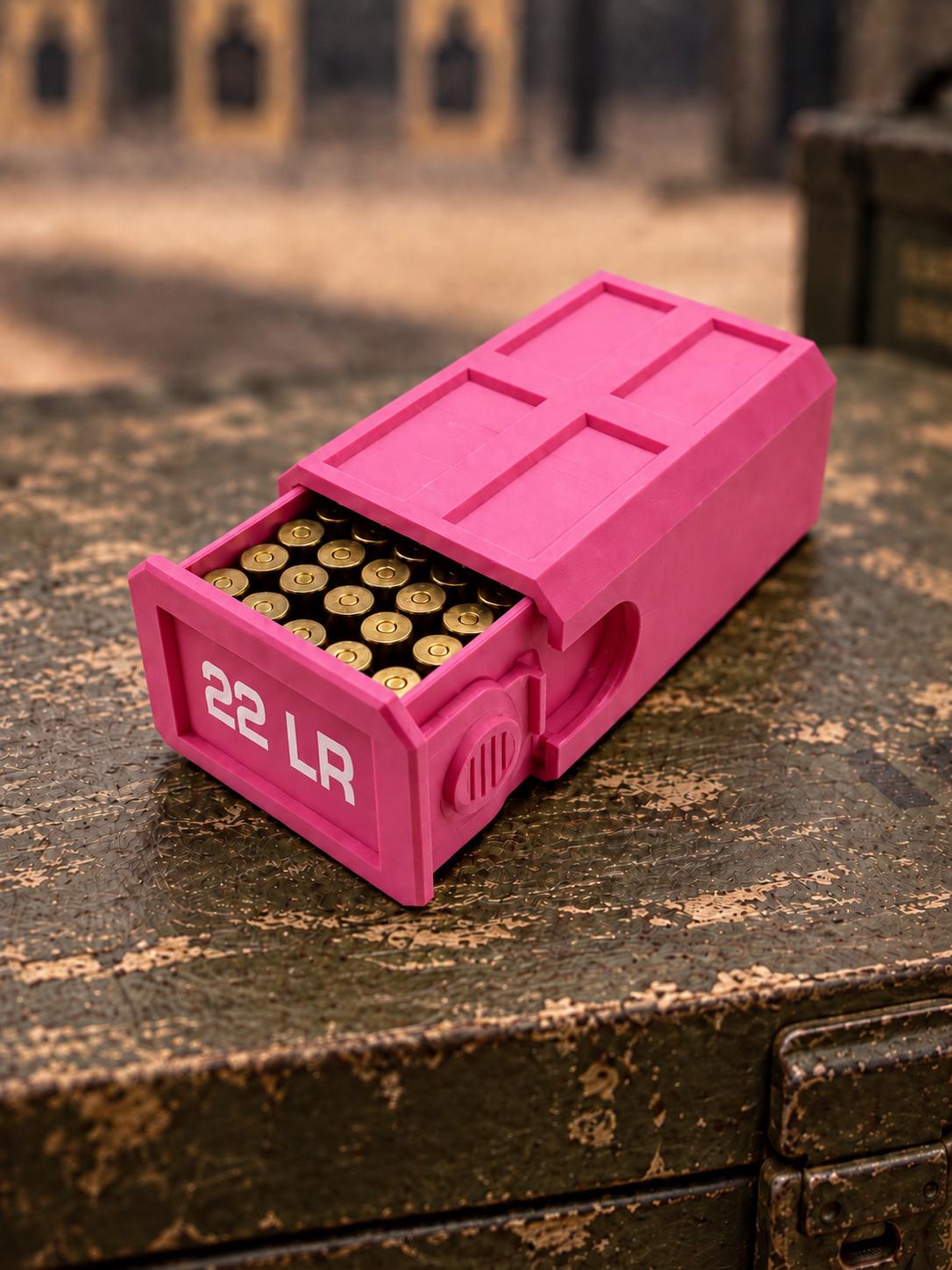 22LR Ammo Box – 50 Round Capacity – Compact Stackable Sliding Ammunition Storage Case