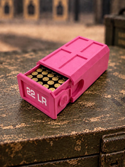 22LR Ammo Box – 50 Round Capacity – Compact Stackable Sliding Ammunition Storage Case