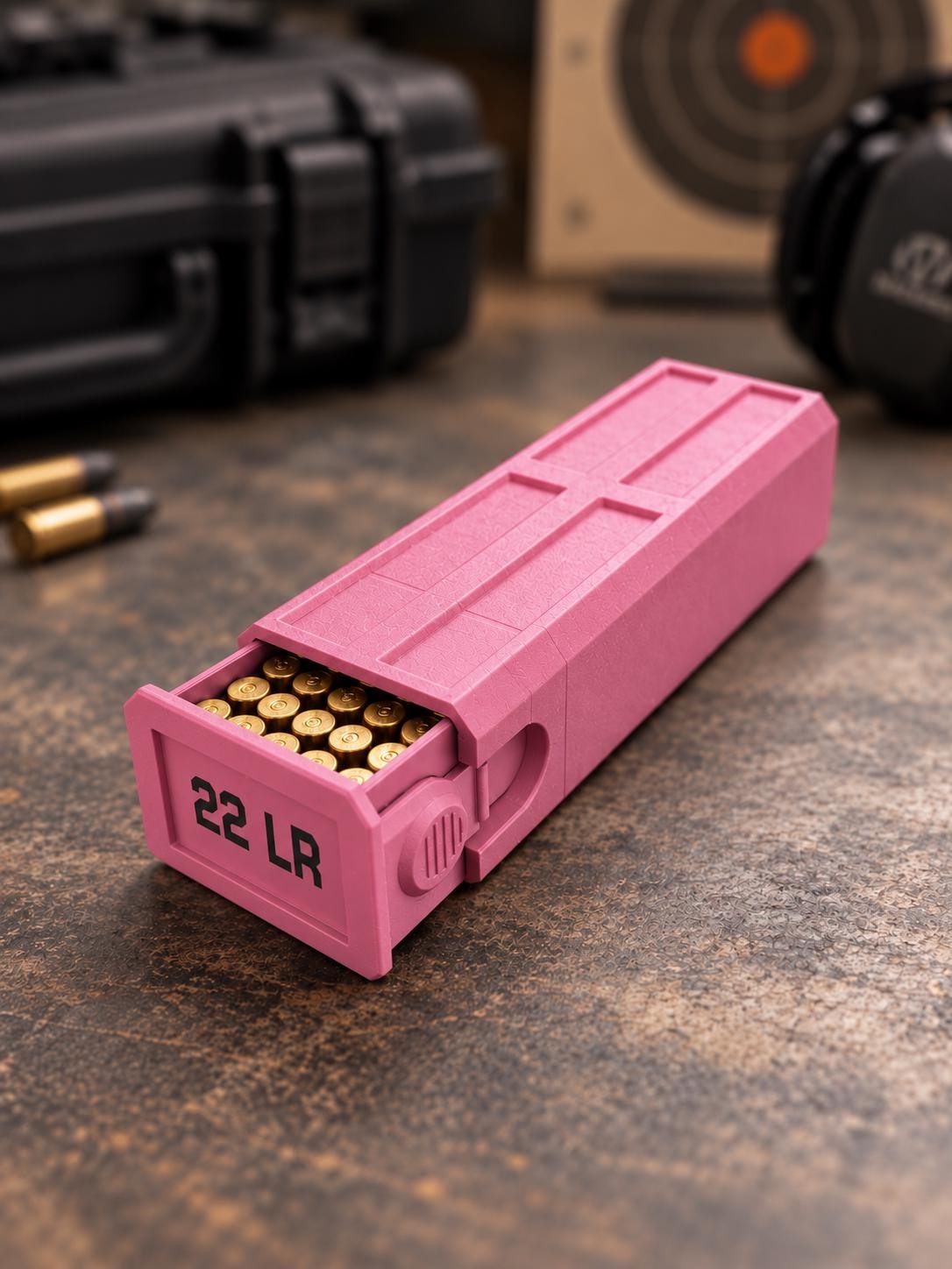 22LR Ammo Box – 100 Round Capacity – Compact Stackable Sliding Ammunition Storage Case