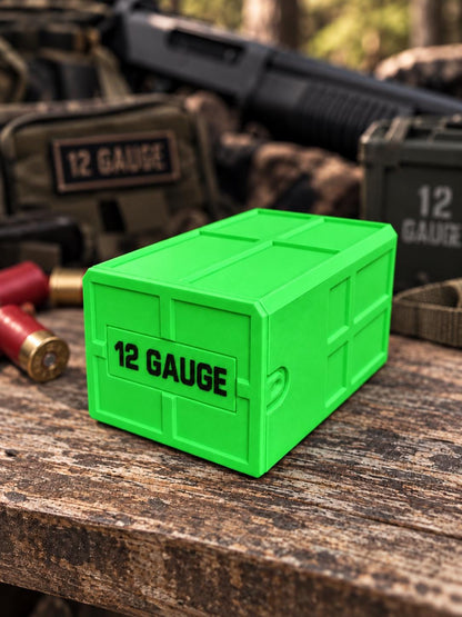 12 Gauge Shotgun Shell Holder – Stackable Ammo Box (25 Rounds)