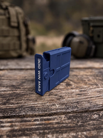 300 Winchester Magnum Ammo Box | 8 Round Pocket Stackable Compact Storage Case | Dual-Latch Ammo Holder