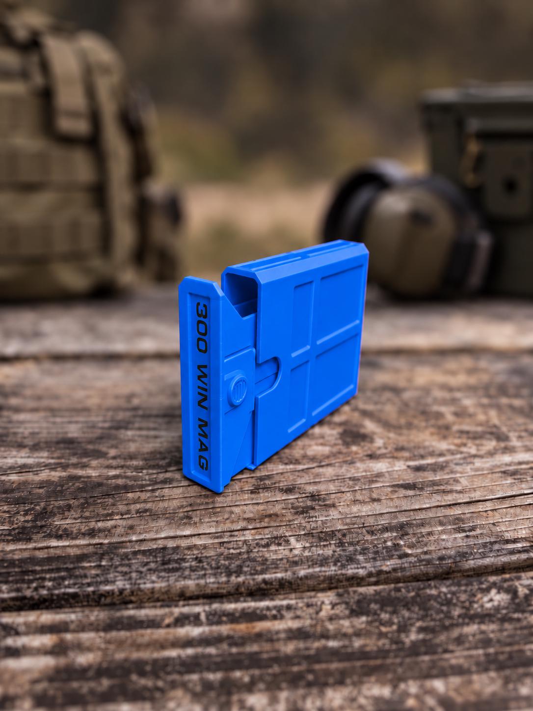 300 Winchester Magnum Ammo Box | 8 Round Pocket Stackable Compact Storage Case | Dual-Latch Ammo Holder