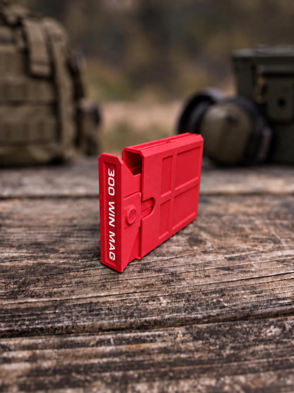 300 Winchester Magnum Ammo Box | 8 Round Pocket Stackable Compact Storage Case | Dual-Latch Ammo Holder