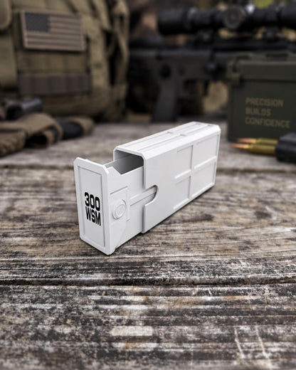 300 WSM Ammo Box – 20 Round Stackable Storage Case, Sliding Drawer, Dual Latches