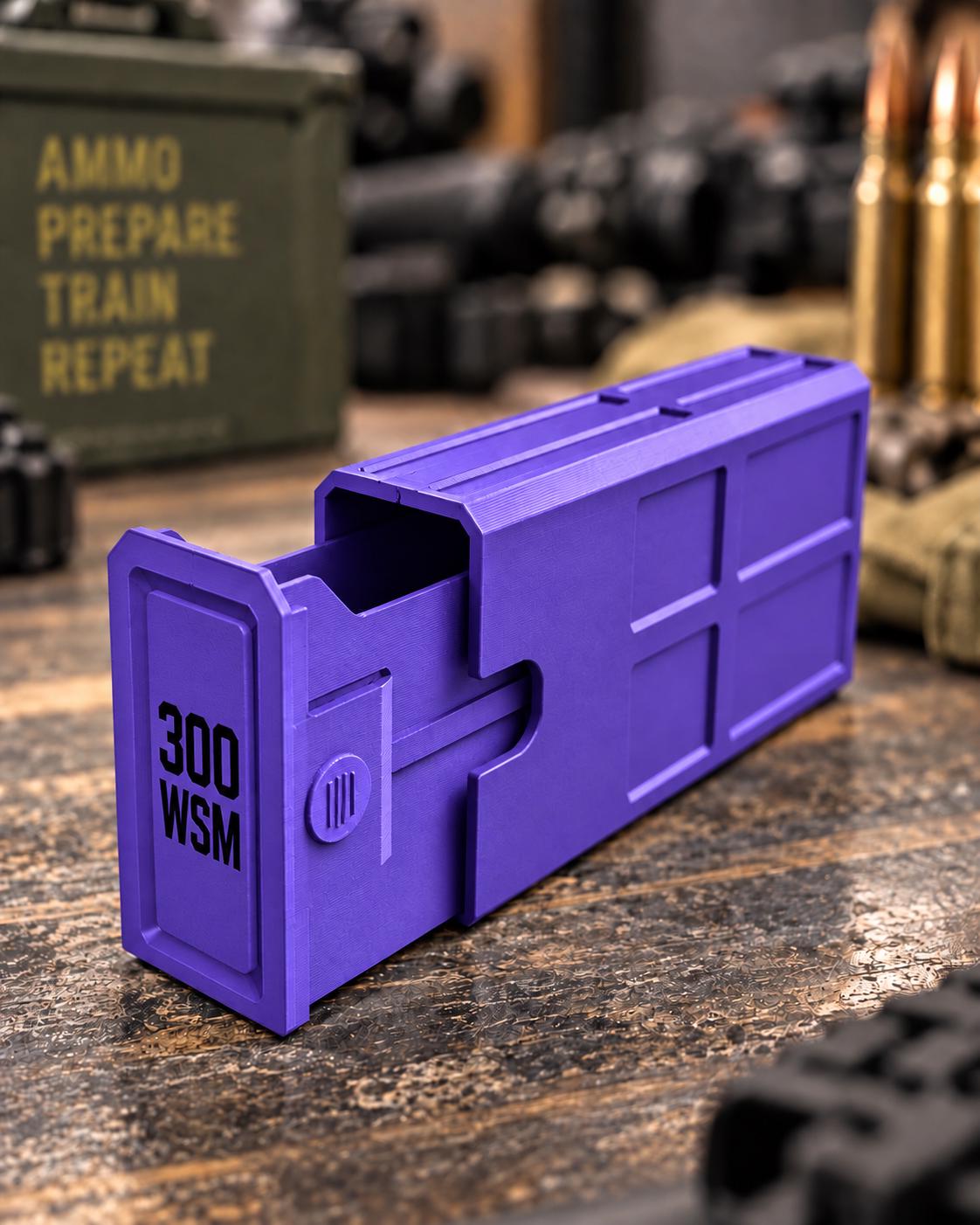 300 WSM Ammo Box – 20 Round Stackable Storage Case, Sliding Drawer, Dual Latches