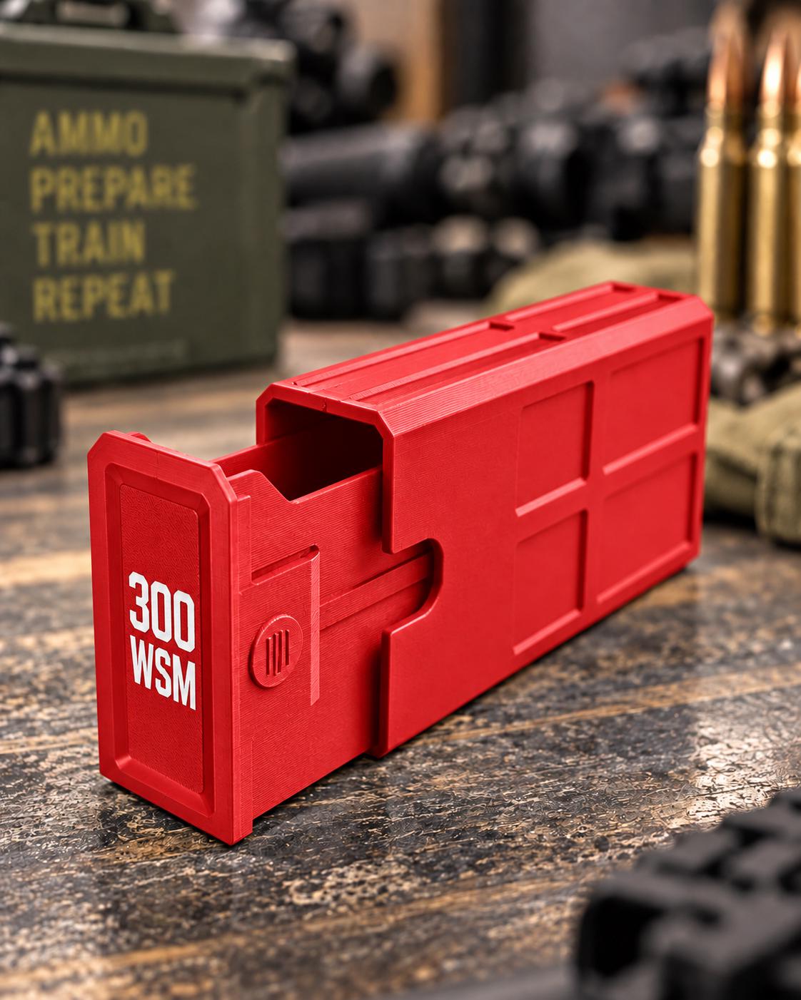 300 WSM Ammo Box – 20 Round Stackable Storage Case, Sliding Drawer, Dual Latches