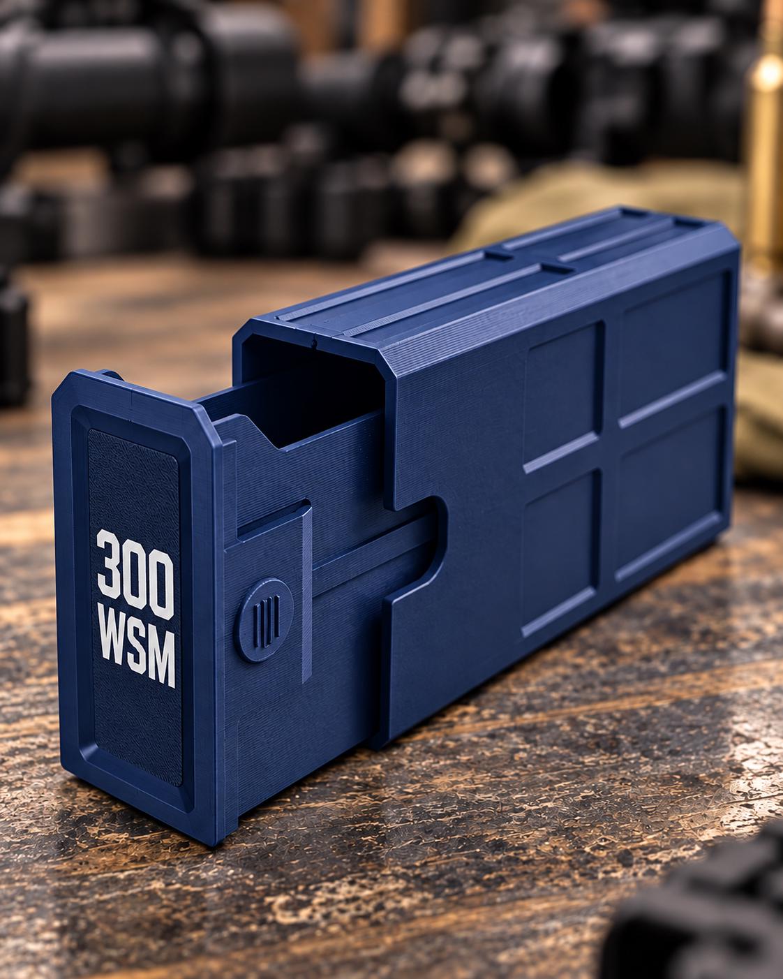 300 WSM Ammo Box – 20 Round Stackable Storage Case, Sliding Drawer, Dual Latches