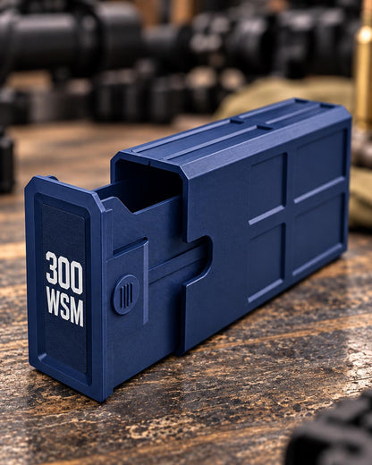 300 WSM Ammo Box – 20 Round Stackable Storage Case, Sliding Drawer, Dual Latches
