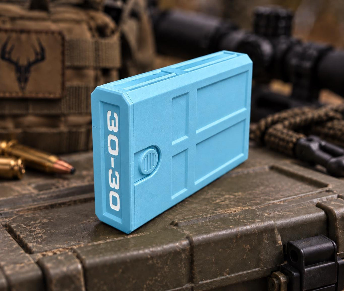 30-30 Winchester Ammo Box | 8 Round Stackable Pocket Storage Case | Dual-Latch Ammo Holder | Custom Color