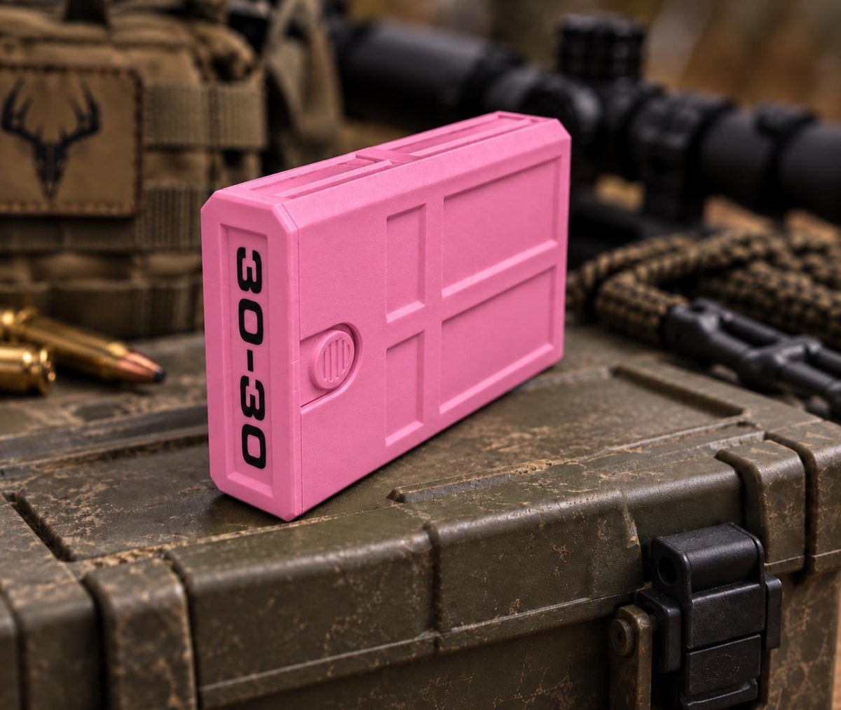 30-30 Winchester Ammo Box | 8 Round Stackable Pocket Storage Case | Dual-Latch Ammo Holder | Custom Color