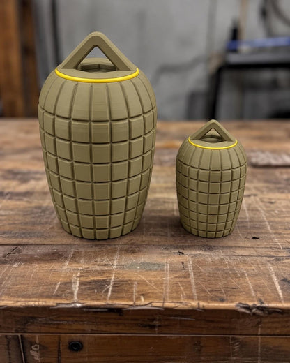 Rugged Grenade Style EDC Storage Container, Tactical Screw Top Capsule, Outdoor Gear Holder