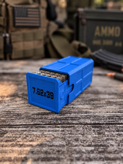 7.62x39 Ammo Box – 50 Round Stackable 3D Printed Storage Case (Made in USA)
