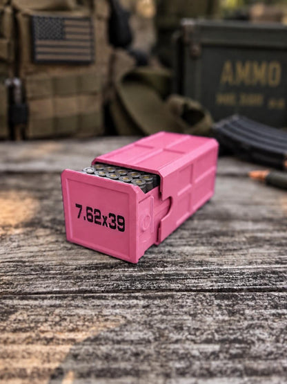 7.62x39 Ammo Box – 50 Round Stackable 3D Printed Storage Case (Made in USA)