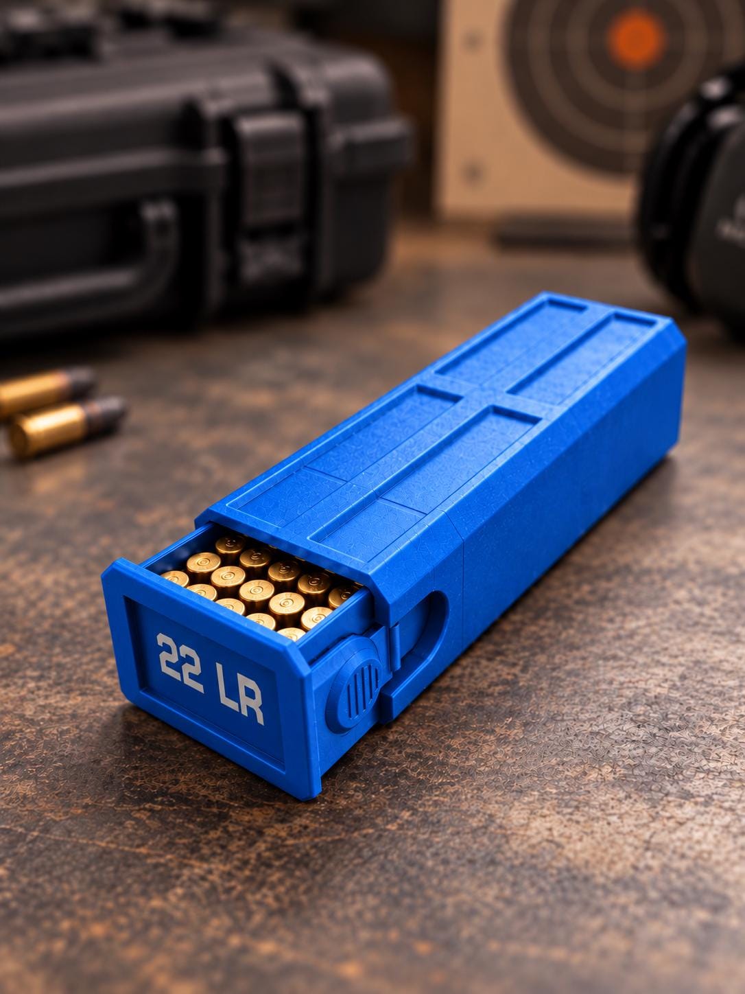22LR Ammo Box – 100 Round Capacity – Compact Stackable Sliding Ammunition Storage Case