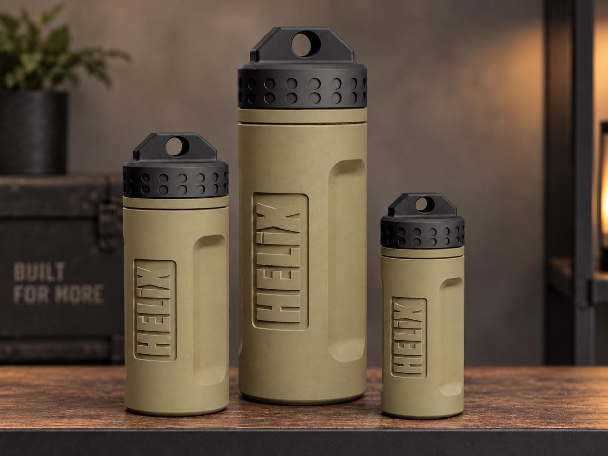 Rugged 3D Printed EDC Storage Container, Screw Lid Utility Capsule, Small Medium Large, Camping Emergency Gear Organizer