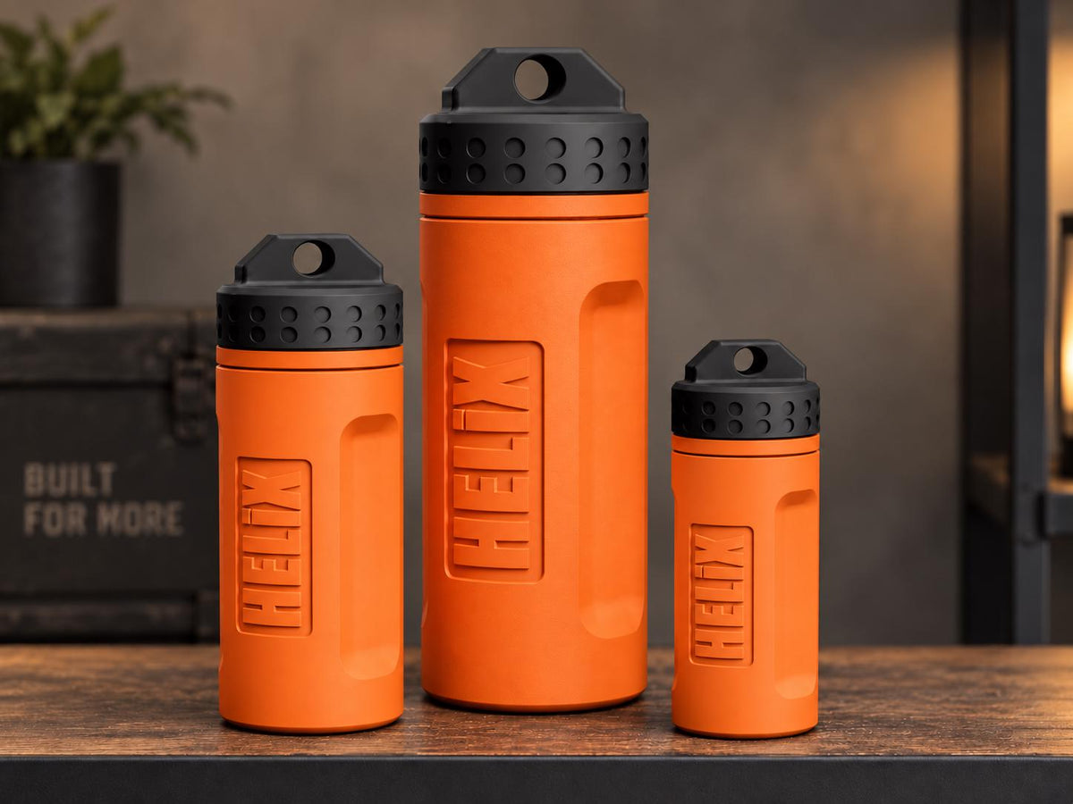 Rugged 3D Printed EDC Storage Container, Screw Lid Utility Capsule, Small Medium Large, Camping Emergency Gear Organizer
