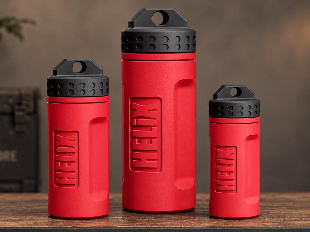 Rugged 3D Printed EDC Storage Container, Screw Lid Utility Capsule, Small Medium Large, Camping Emergency Gear Organizer