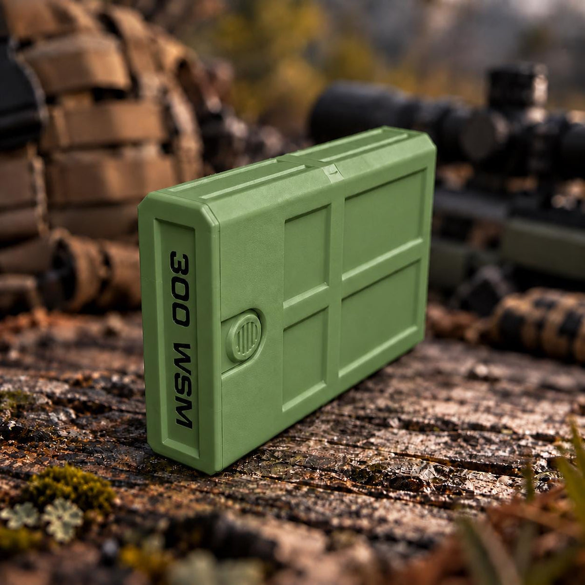 300 WSM Ammo Box – 8 Round Stackable Compact Pocket Storage Case, Sliding Drawer, Dual Latches