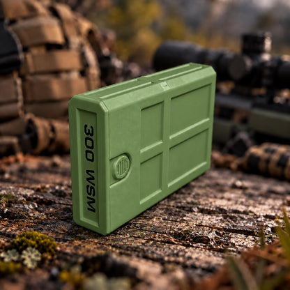 300 WSM Ammo Box – 8 Round Stackable Compact Pocket Storage Case, Sliding Drawer, Dual Latches
