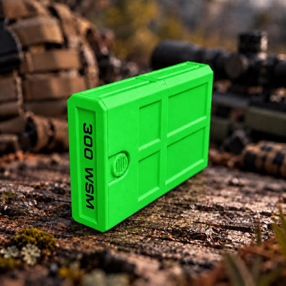 300 WSM Ammo Box – 8 Round Stackable Compact Pocket Storage Case, Sliding Drawer, Dual Latches