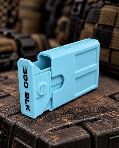 300 Blackout Ammo Box, 8-Round Stackable Pocket Ammunition Storage Case. Custom Colors