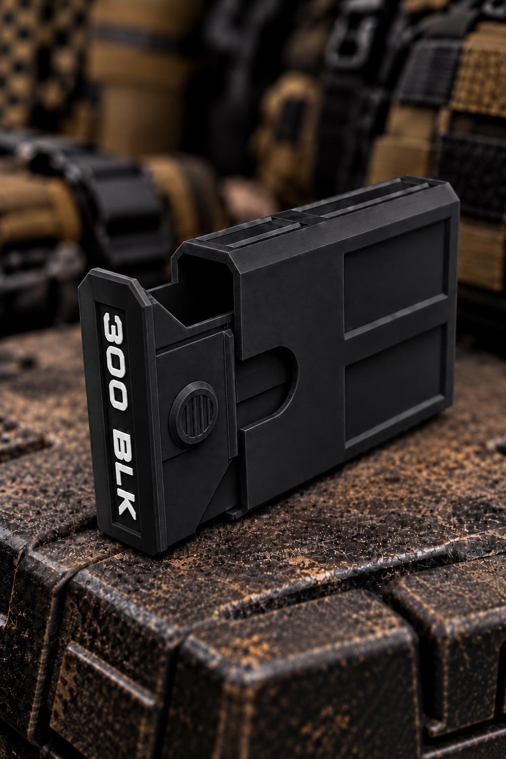 300 Blackout Ammo Box, 8-Round Stackable Pocket Ammunition Storage Case. Custom Colors