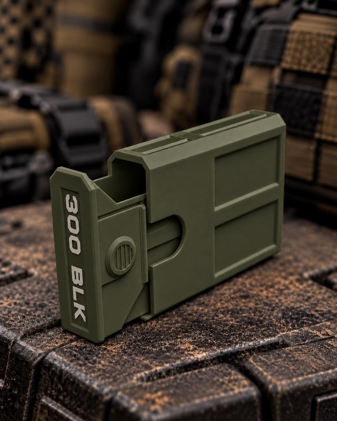 300 Blackout Ammo Box, 8-Round Stackable Pocket Ammunition Storage Case. Custom Colors