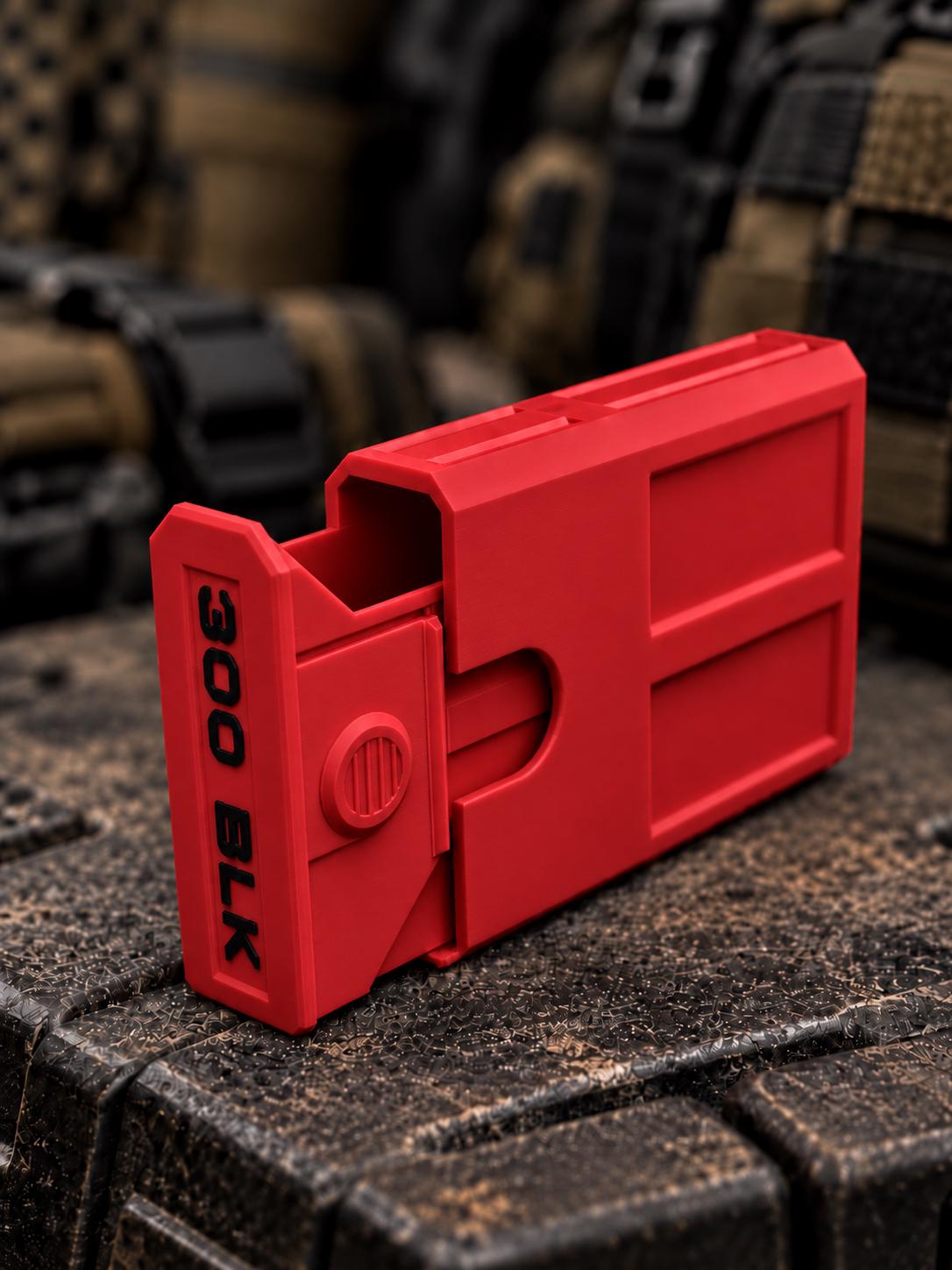 300 Blackout Ammo Box, 8-Round Stackable Pocket Ammunition Storage Case. Custom Colors