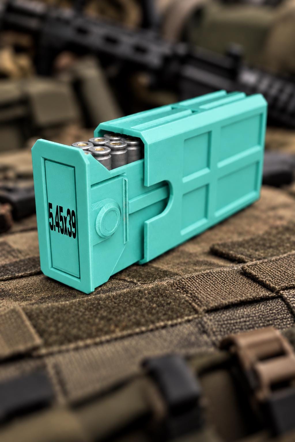 5.45x39 Ammo Box – 20 Round Stackable 3D Printed Case (Sliding Tray)