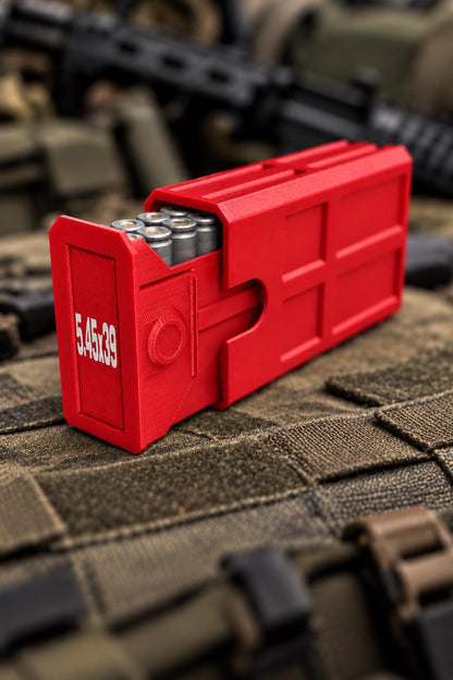 5.45x39 Ammo Box – 20 Round Stackable 3D Printed Case (Sliding Tray)