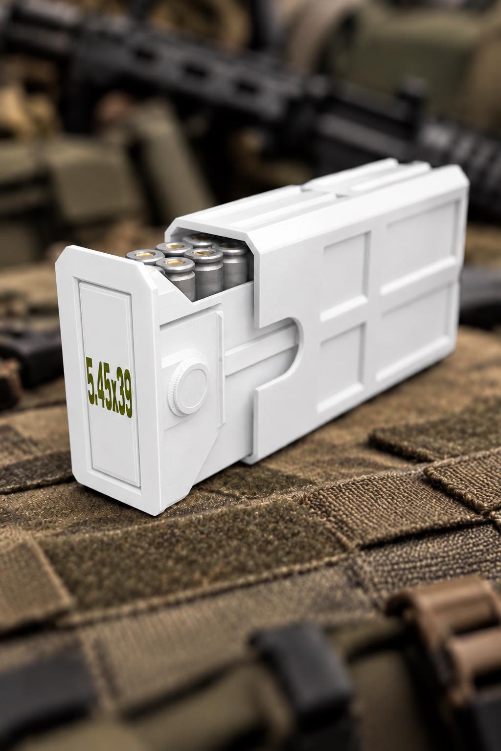 5.45x39 Ammo Box – 20 Round Stackable 3D Printed Case (Sliding Tray)