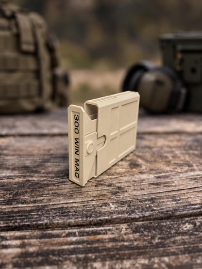 300 Winchester Magnum Ammo Box | 8 Round Pocket Stackable Compact Storage Case | Dual-Latch Ammo Holder