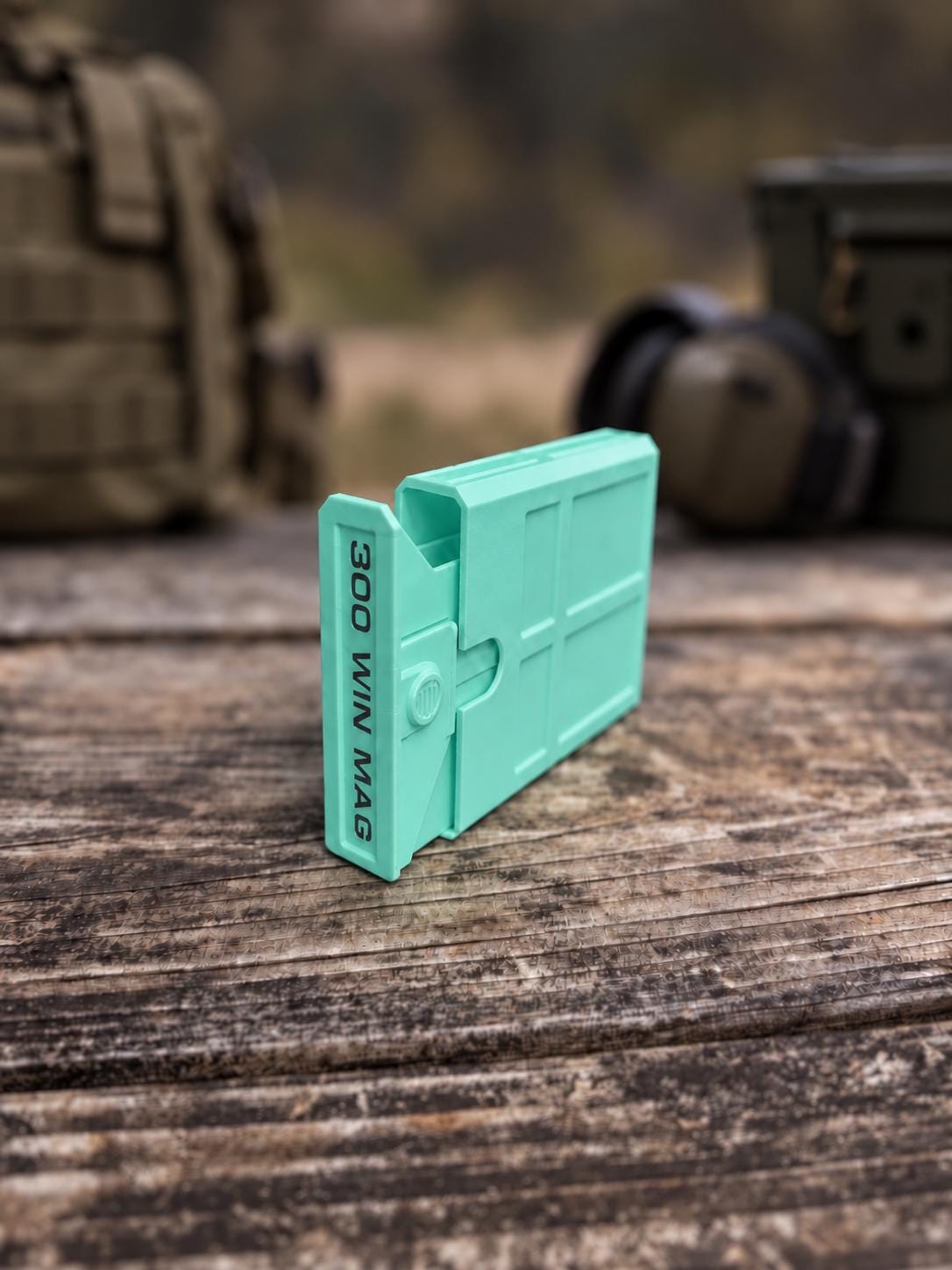 300 Winchester Magnum Ammo Box | 8 Round Pocket Stackable Compact Storage Case | Dual-Latch Ammo Holder