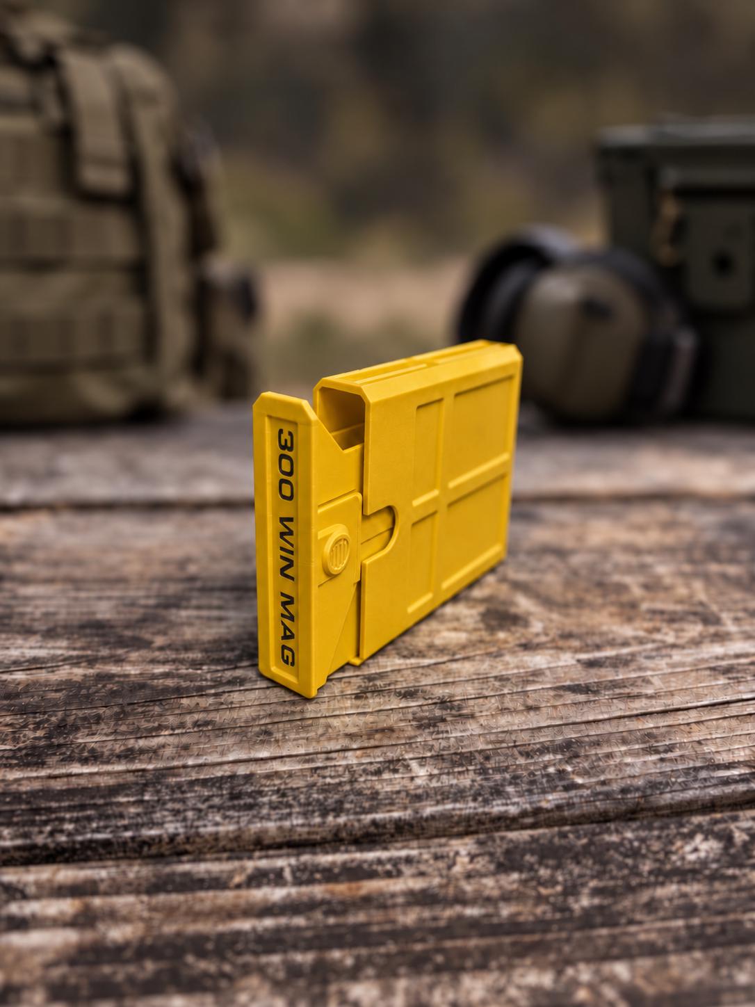 300 Winchester Magnum Ammo Box | 8 Round Pocket Stackable Compact Storage Case | Dual-Latch Ammo Holder