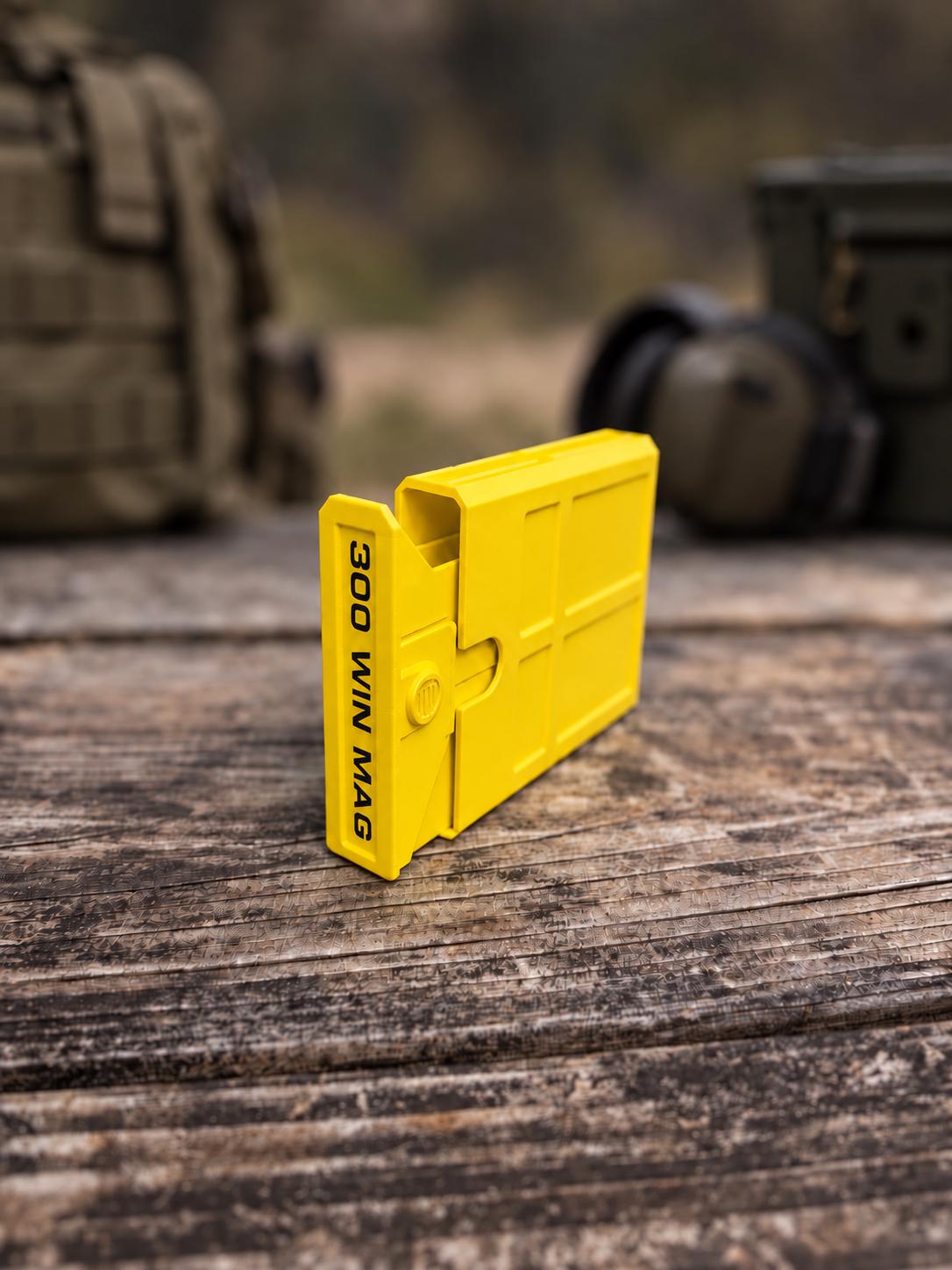 300 Winchester Magnum Ammo Box | 8 Round Pocket Stackable Compact Storage Case | Dual-Latch Ammo Holder