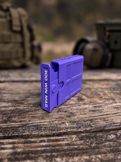 300 Winchester Magnum Ammo Box | 8 Round Pocket Stackable Compact Storage Case | Dual-Latch Ammo Holder