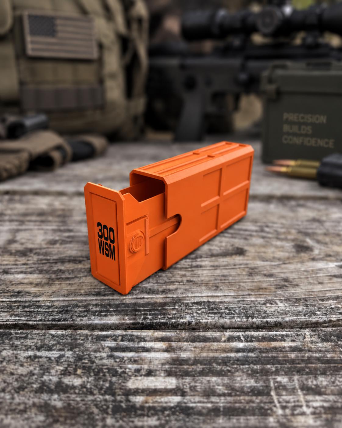 300 WSM Ammo Box – 20 Round Stackable Storage Case, Sliding Drawer, Dual Latches