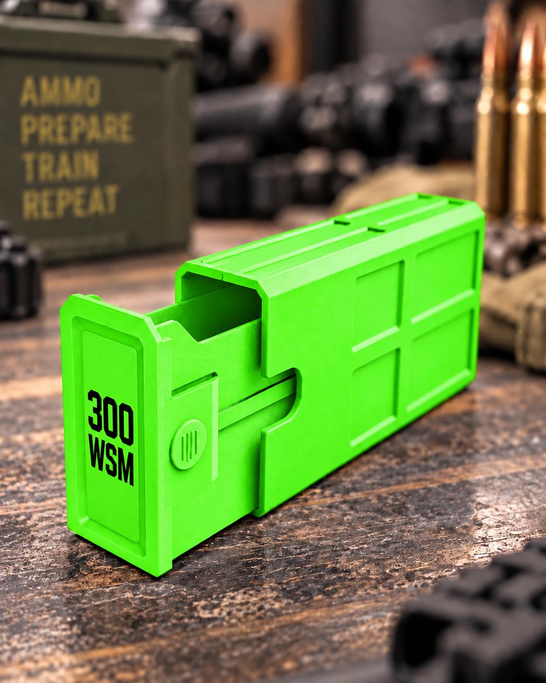 300 WSM Ammo Box – 20 Round Stackable Storage Case, Sliding Drawer, Dual Latches