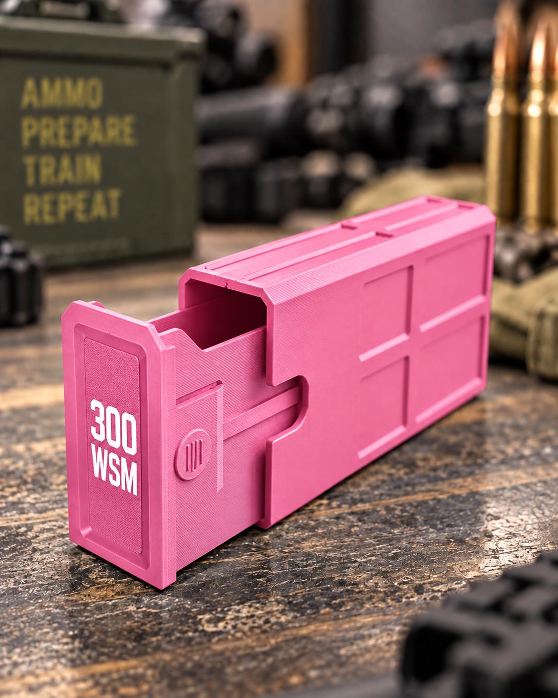 300 WSM Ammo Box – 20 Round Stackable Storage Case, Sliding Drawer, Dual Latches