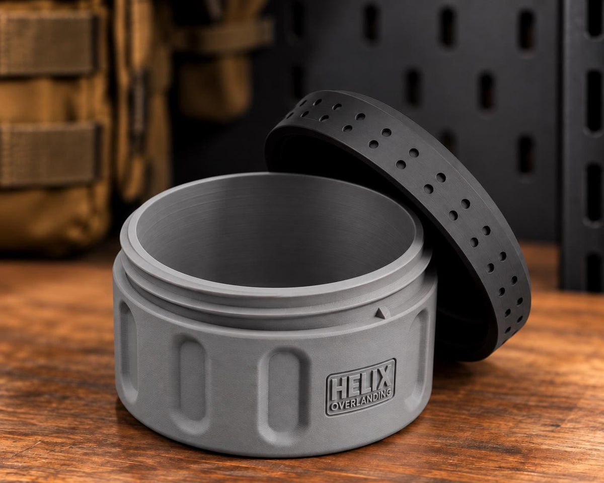 Rugged 3D Printed EDC Storage Container, Screw Lid Utility Capsule, Multiple Compartment Options, Camping Emergency Gear Organizer