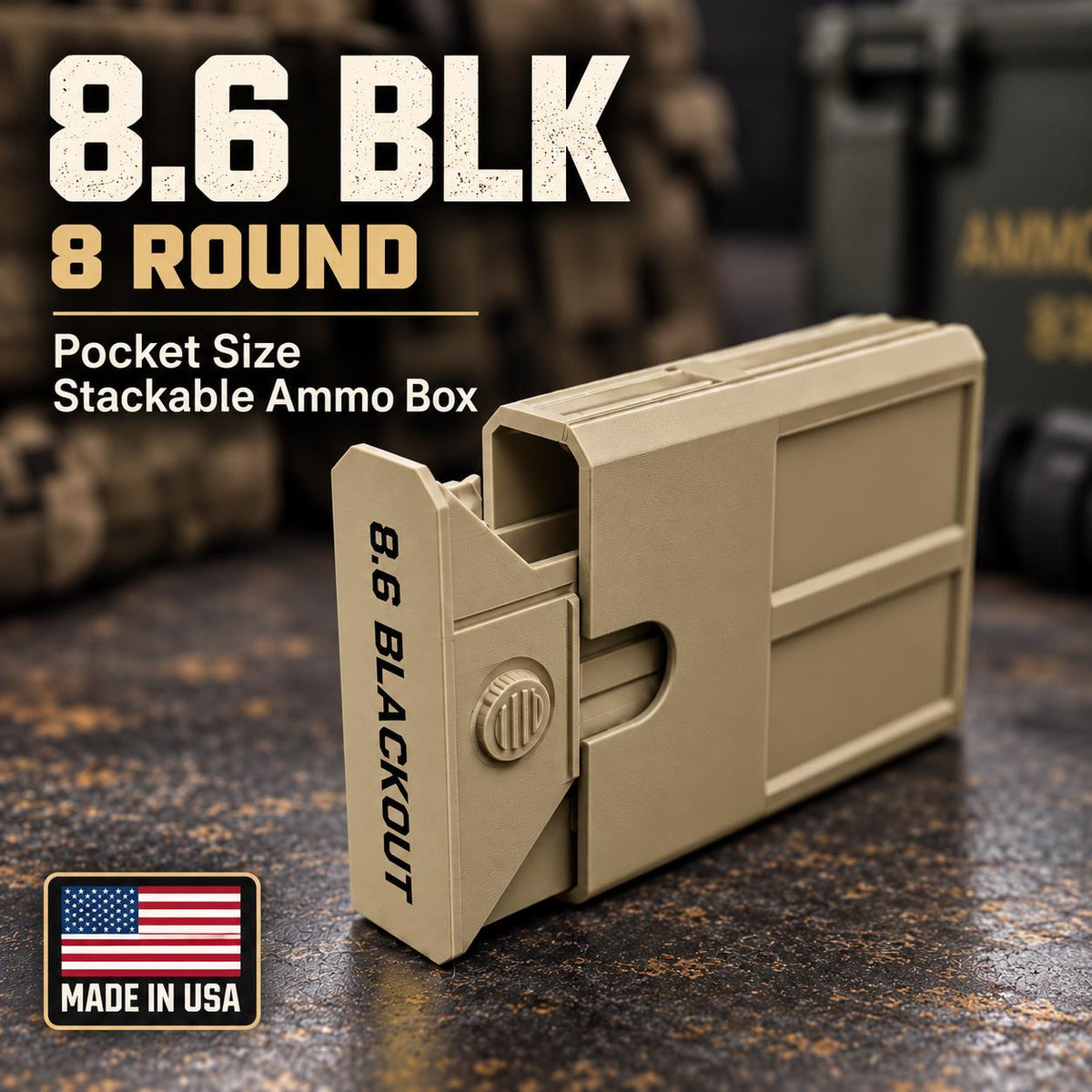 8.6 Blackout Ammo Box – 8 Round Stackable Pocket Organizer