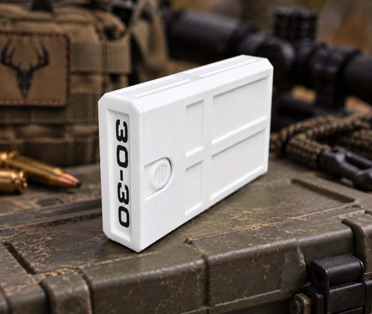 30-30 Winchester Ammo Box | 8 Round Stackable Pocket Storage Case | Dual-Latch Ammo Holder | Custom Color