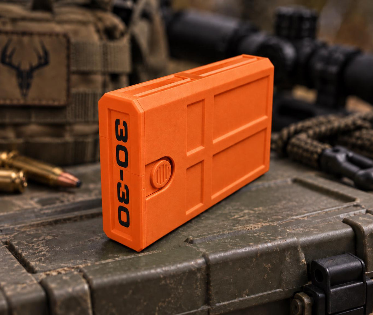 30-30 Winchester Ammo Box | 8 Round Stackable Pocket Storage Case | Dual-Latch Ammo Holder | Custom Color