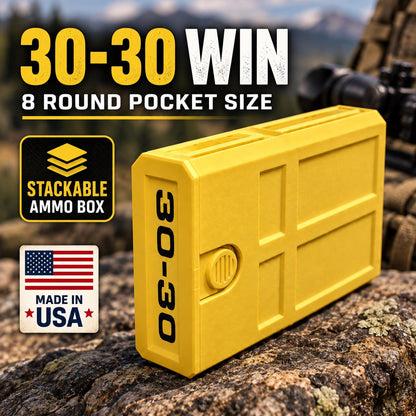30-30 Winchester Ammo Box | 8 Round Stackable Pocket Storage Case | Dual-Latch Ammo Holder | Custom Color